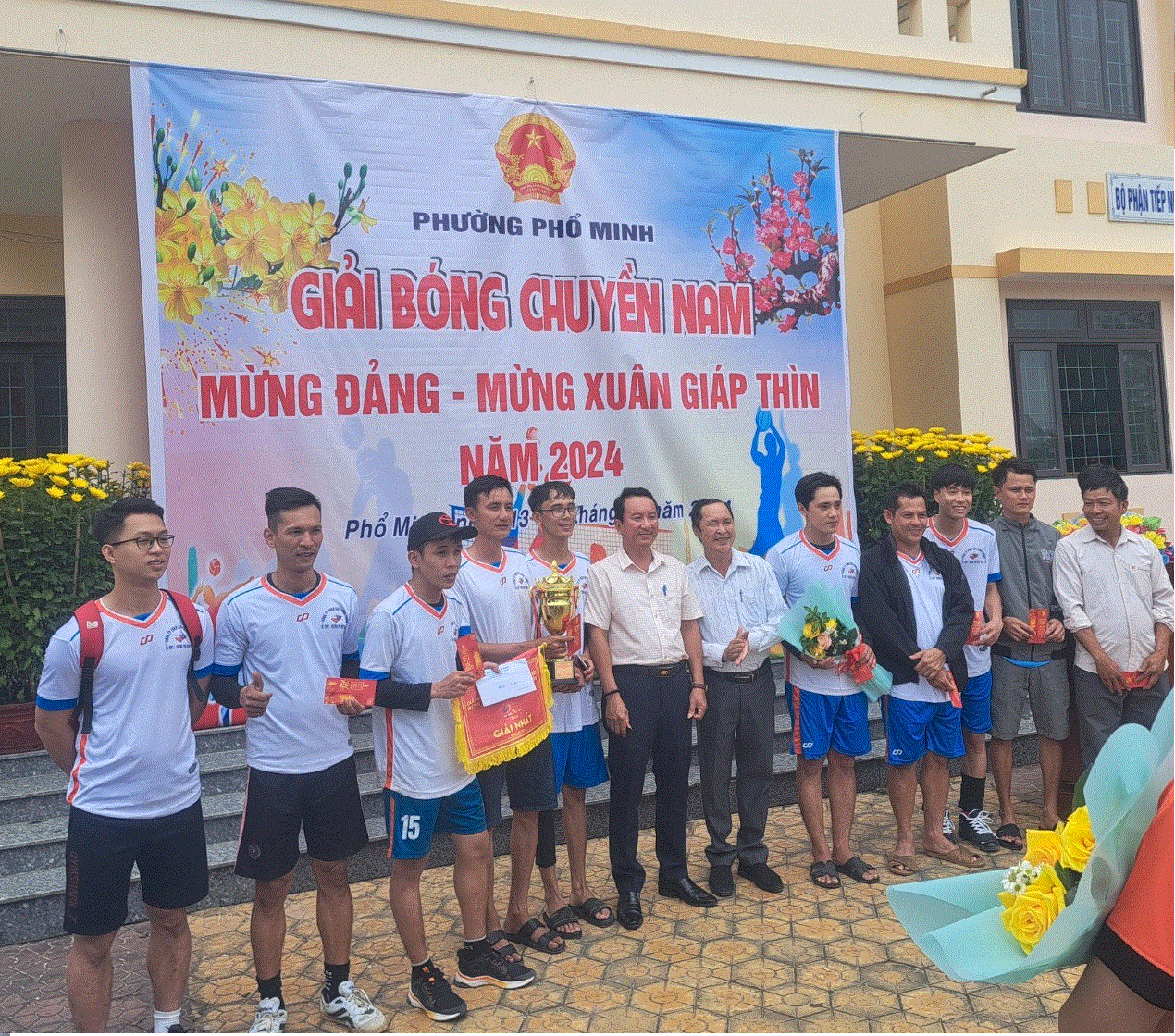 Phường Phổ Minh tổ chức giải bóng chuyền nam lần thứ XII Mừng Đảng – Mừng Xuân Giáp Thìn năm 2024